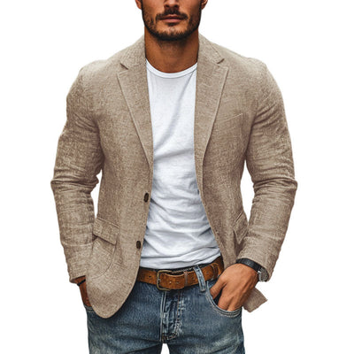 Helvik | Herrblazer i bomull och linne – Slim Fit, avslappnad stil