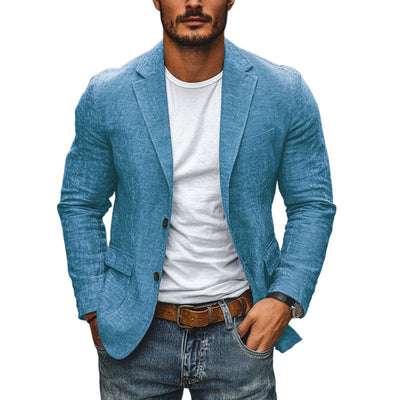 Helvik | Herrblazer i bomull och linne – Slim Fit, avslappnad stil