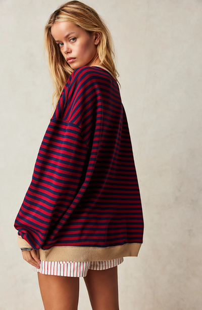 Inga | Randig sweatshirt