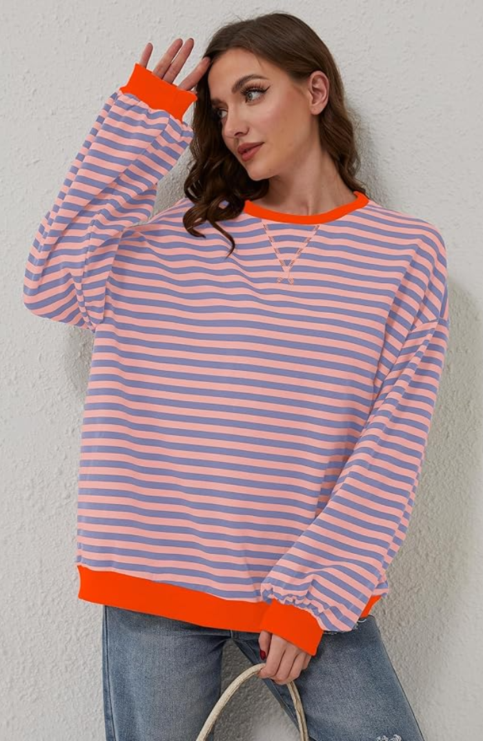 Inga | Randig sweatshirt