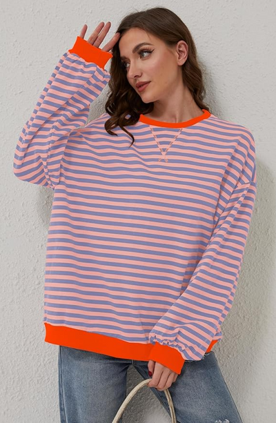 Inga | Randig sweatshirt