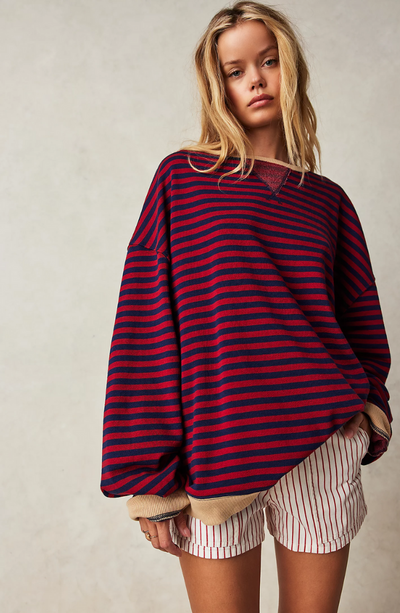 Inga | Randig sweatshirt