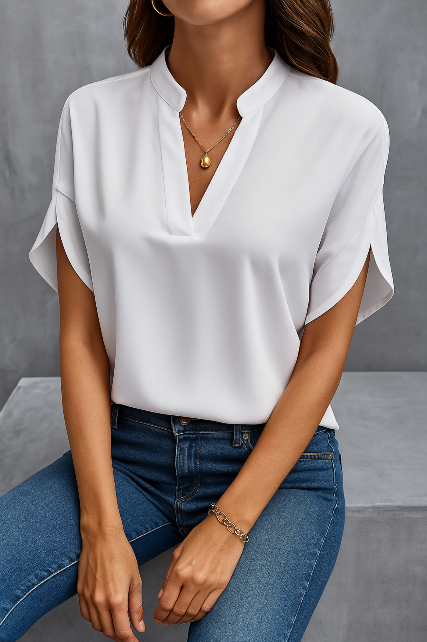 Hilde | Elegant pikétröja med V-ringning
