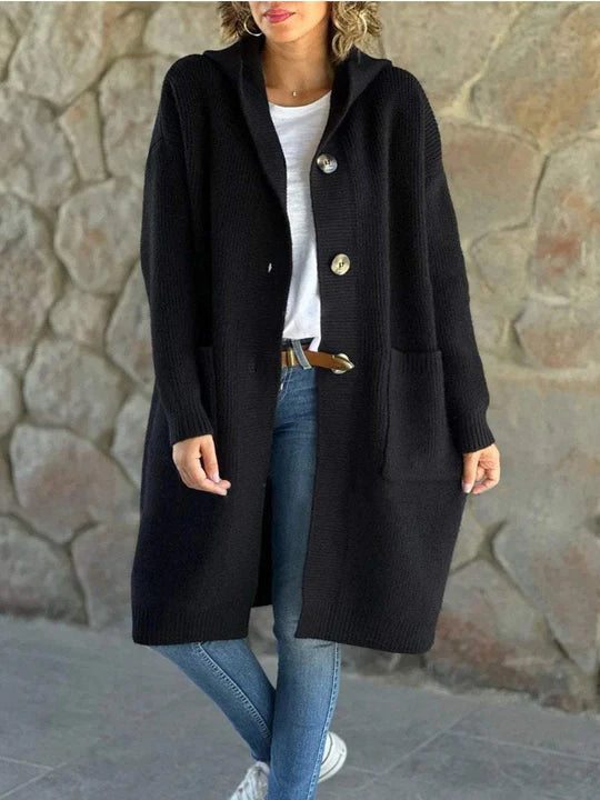 Amelia™ | Lång stickad damcardigan