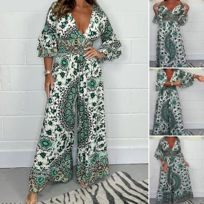 Elana | Jumpsuit med V-ringning och mönste